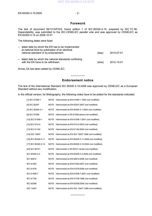 EN 60300-3-15:2009 EN 60300-3-15:2010 - Page 4 preview