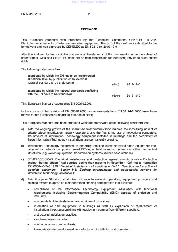 EN 50310:2010 EN 50310:2011 - Page 4 preview