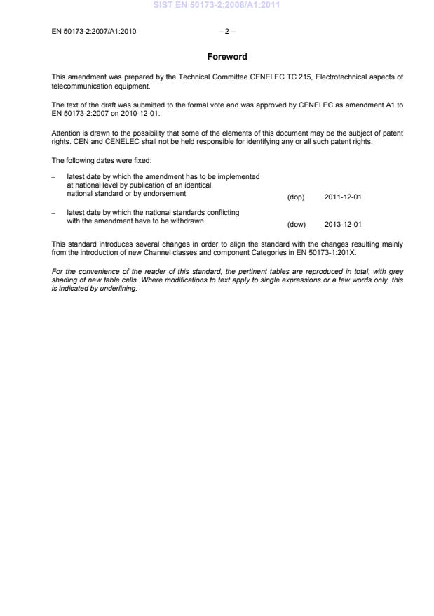 EN 50173-2:2007/A1:2010 EN 50173-2:2008/A1:2011 - Page 4 preview