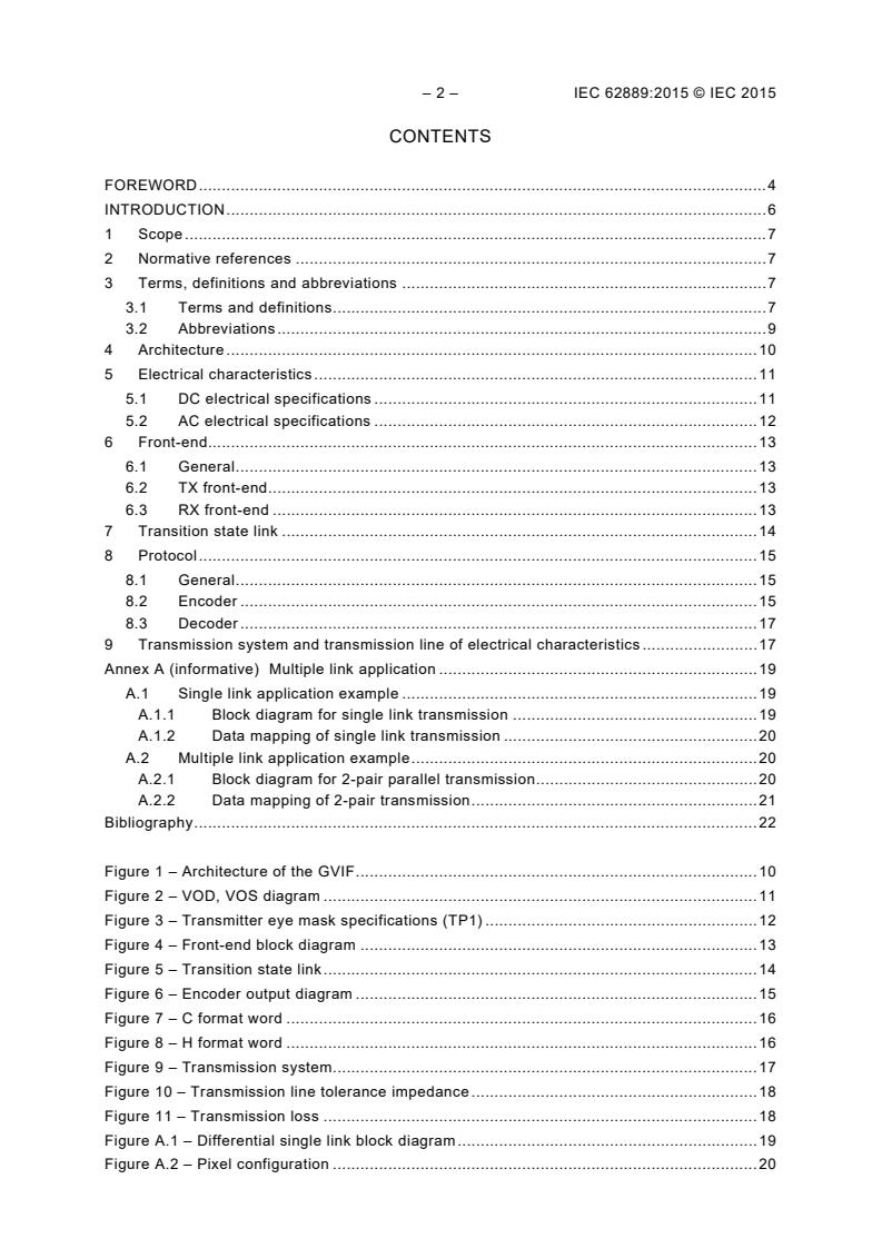 IEC 62889:2015 IEC 62889:2015 - Digital video interface - Gigabit video interface for multimedia systems - Page 4 preview
