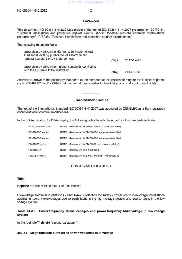 HD 60364-4-442:2012 HD 60364-4-442:2012 - BARVE - Page 4 preview