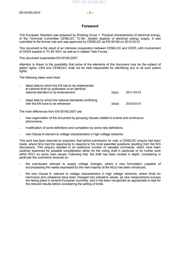 SIST EN 50160:2011 SIST EN 50160:2011 - Page 4 preview