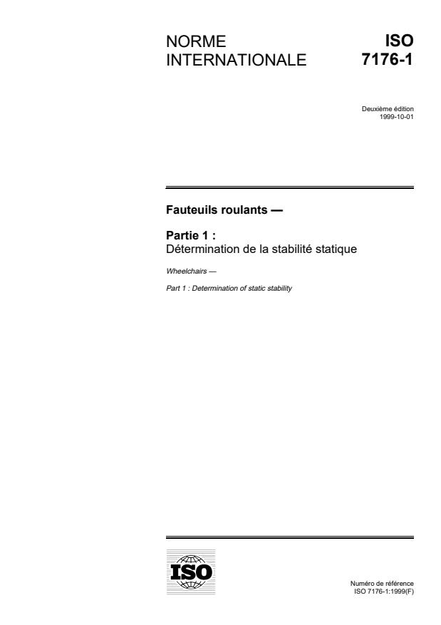 ISO 7176-1:1999 - Fauteuils roulants