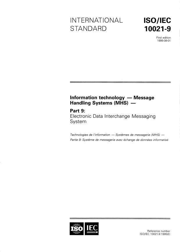 ISO/IEC 10021-9:1995 - Information technology -- Message Handling Systems (MHS)