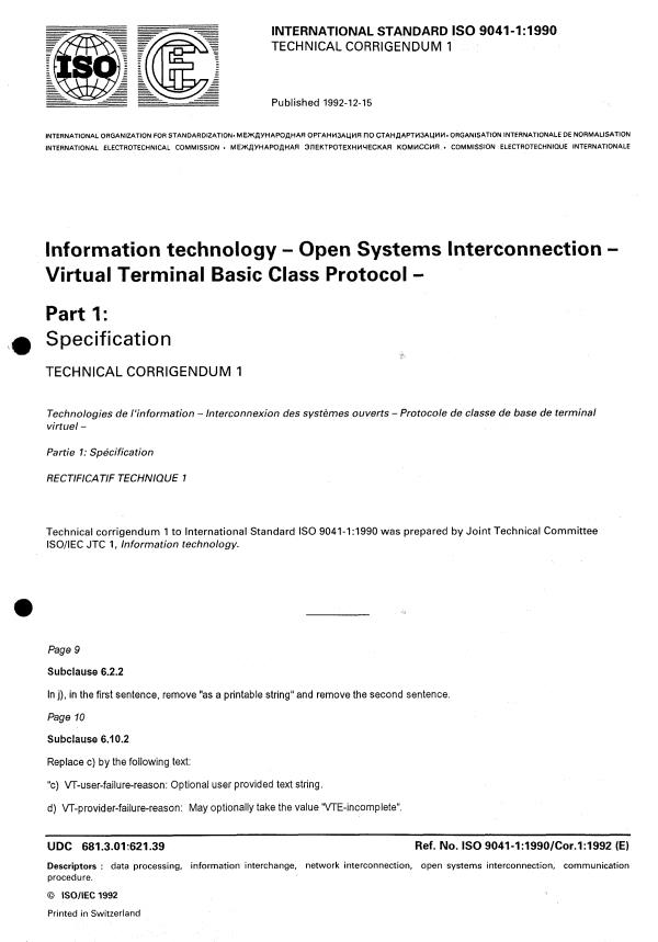 ISO 9041-1:1990/Cor 1:1992