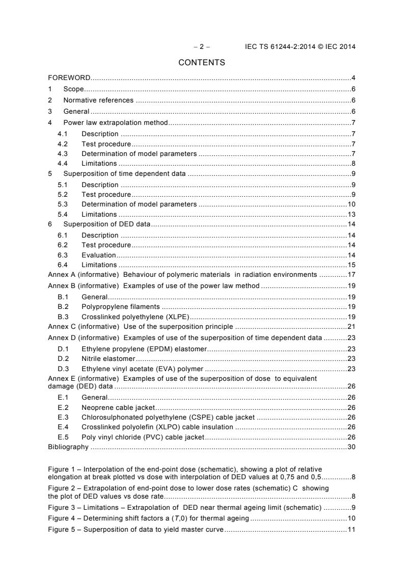 IEC TS 61244-2:2014 IEC TS 61244-2:2014 - Determination of long-term radiation ageing in polymers - Part 2: Procedures for predicting ageing at low dose rates - Page 4 preview