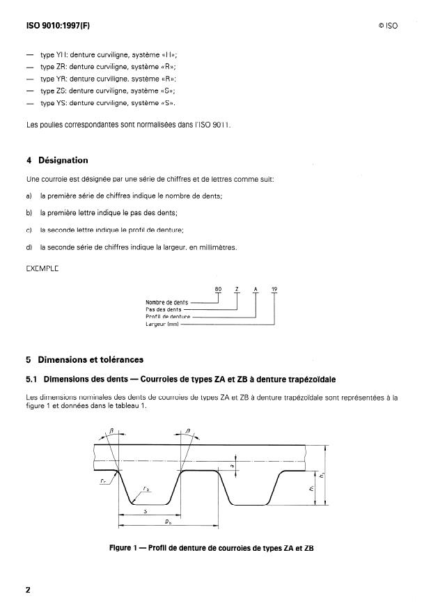 ISO 9010:1997 ISO 9010:1997 - Transmissions synchrones par courroies -- Courroies pour la construction automobile - Page 4 preview