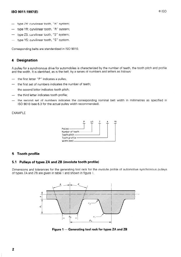 ISO 9011:1997 ISO 9011:1997 - Synchronous belt drives -- Automotive pulleys - Page 4 preview