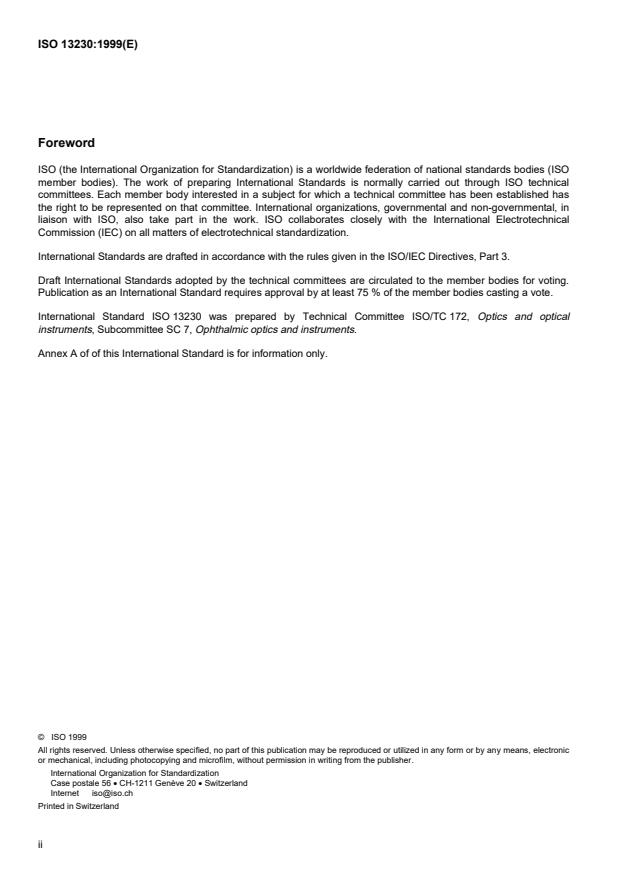 ISO 13230:1999 ISO 13230:1999 - Ophthalmic optics -- Bar code specifications - Page 2 preview