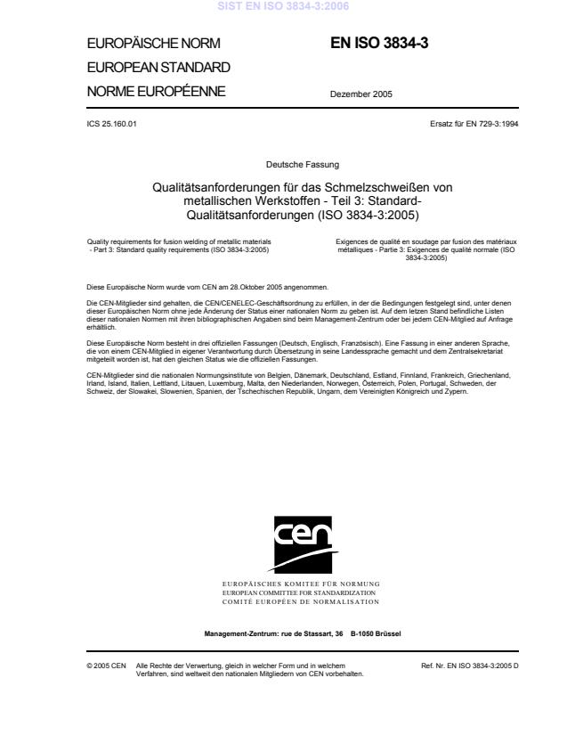 EN ISO 3834-3:2006 (DE)