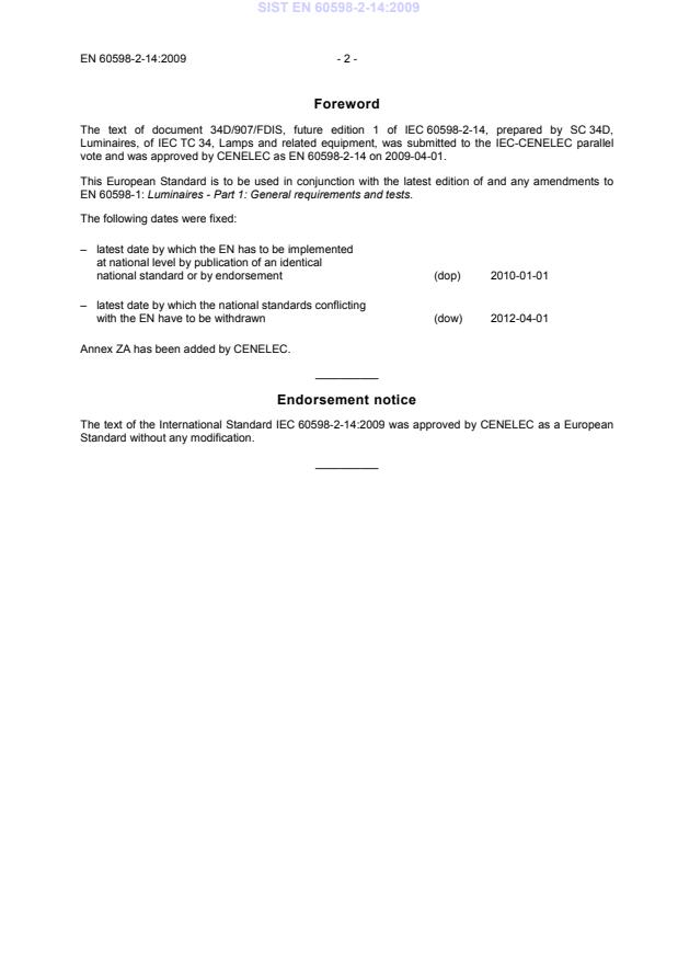 EN 60598-2-14:2009 EN 60598-2-14:2009 - Page 4 preview