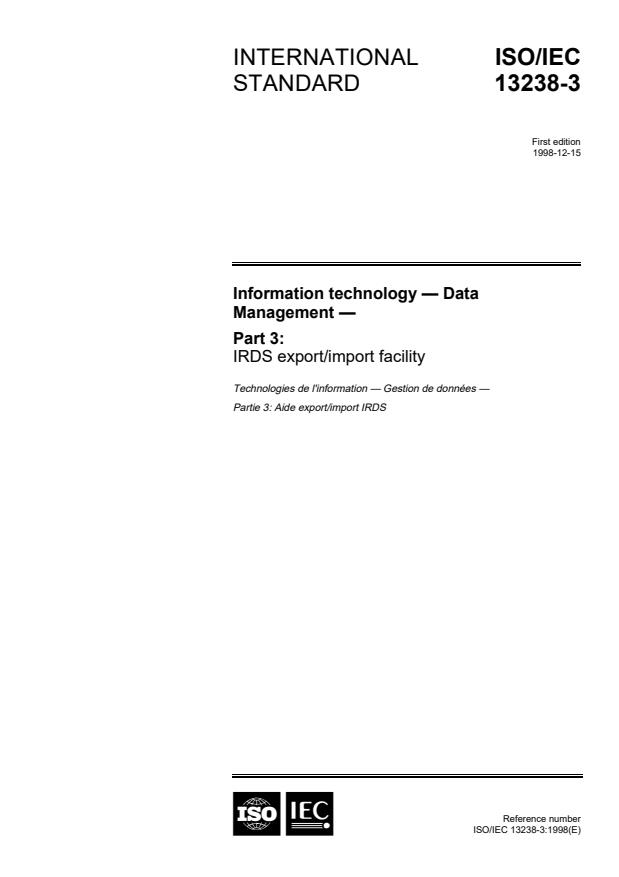 ISO/IEC 13238-3:1998 - Information technology -- Data Management