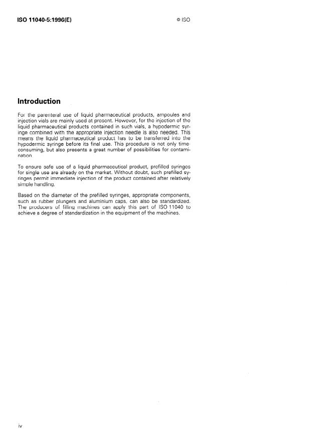 ISO 11040-5:1996 ISO 11040-5:1996 - Prefilled syringes - Page 4 preview
