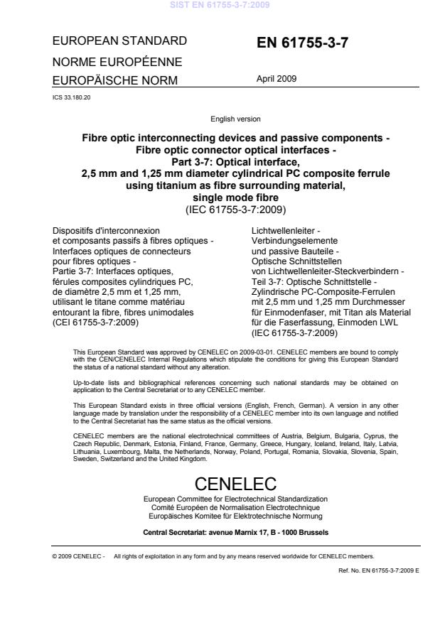 EN 61755-3-7:2009 EN 61755-3-7:2009 - Page 3 preview