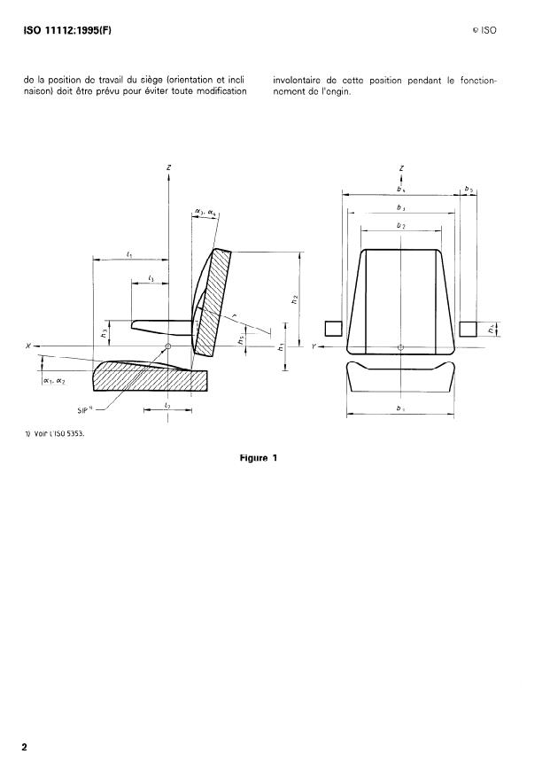 ISO 11112:1995 ISO 11112:1995 - Engins de terrassement -- Siege de l'opérateur -- Dimensions et exigences - Page 4 preview