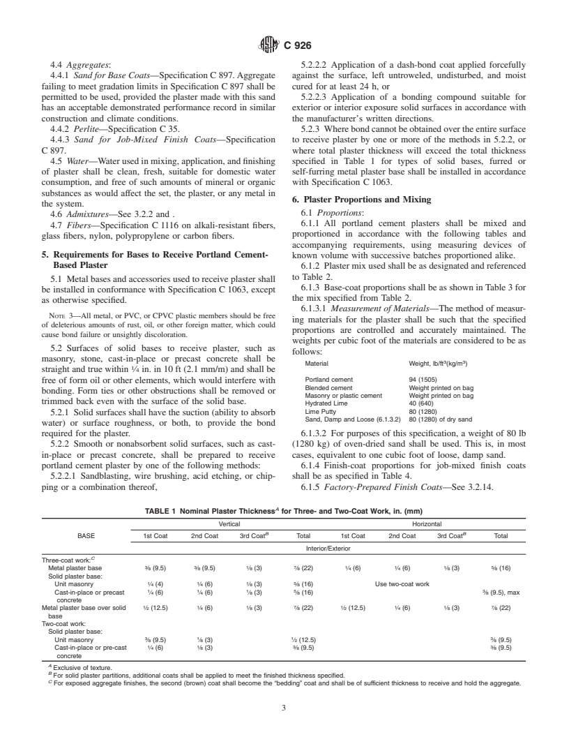 ASTM C926-98a - Standard Specification for Application of Portland Cement-Based Plaster