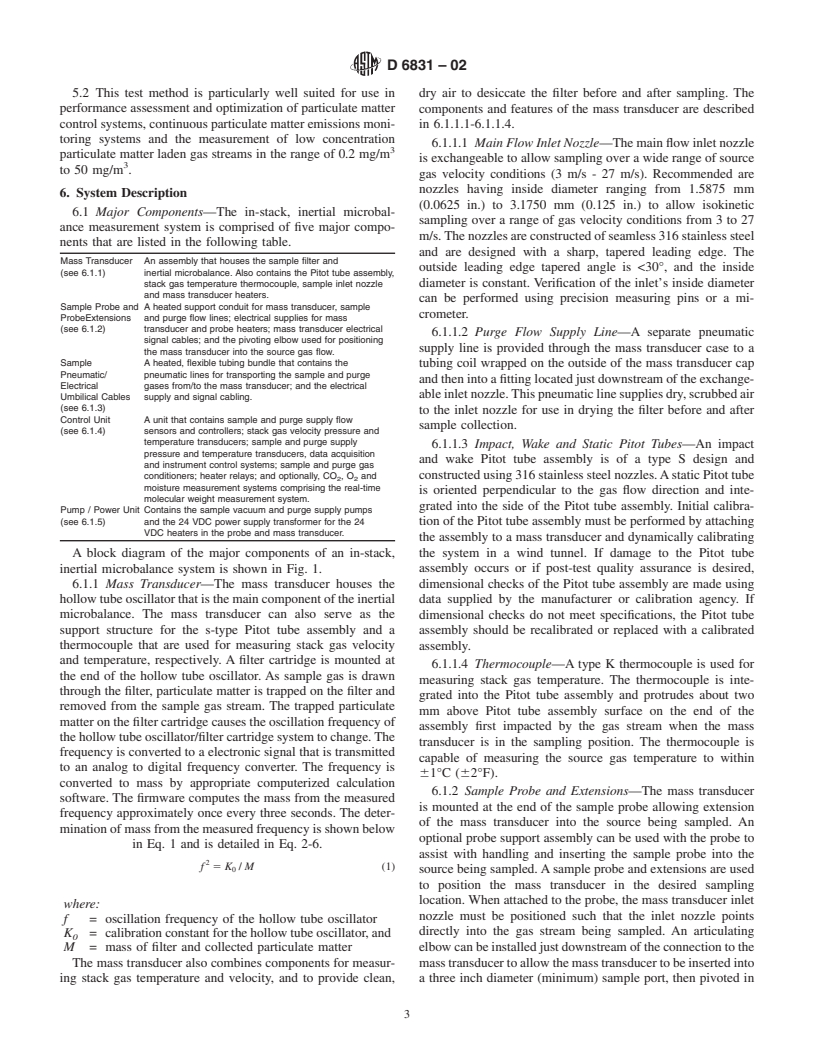 ASTM D6831-02 - Standard Test Method for Sampling and Determining Particulate Matter in Stack Gases Using an In-Stack, Inertial Microbalance