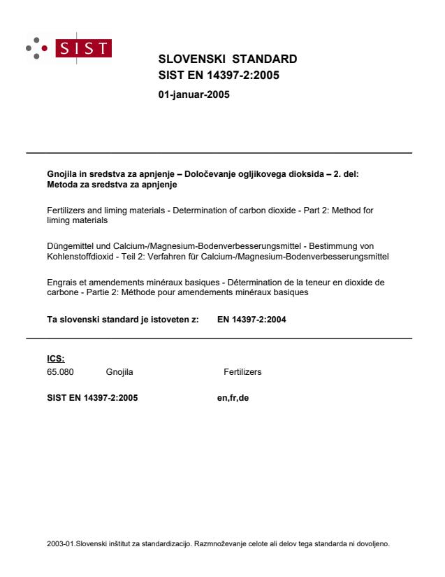 EN 14397-2:2004 EN 14397-2:2005 - Page 1 preview