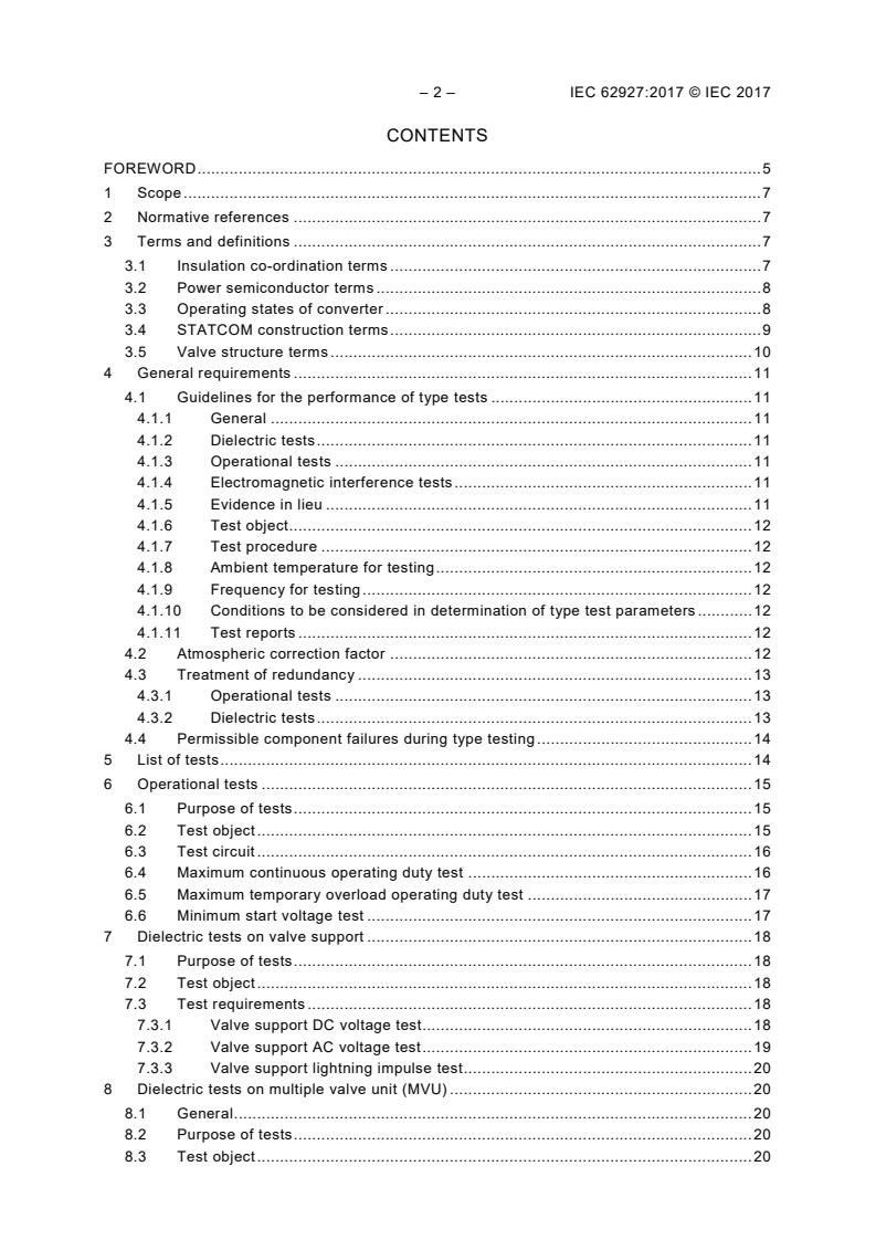 IEC 62927:2017 IEC 62927:2017 - Voltage sourced converter (VSC) valves for static synchronous compensator (STATCOM) - Electrical testing - Page 4 preview
