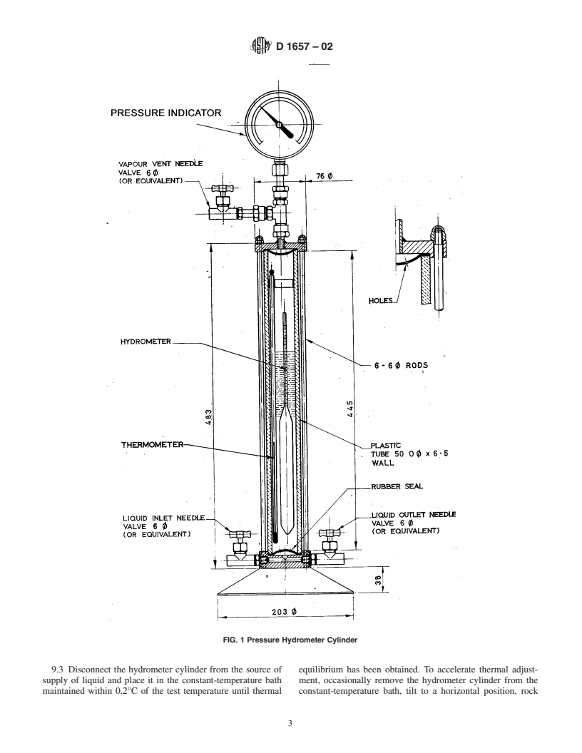 ASTM D1657-02 - Standard Test Method for Density or Relative Density of Light Hydrocarbons by Pressure Hydrometer