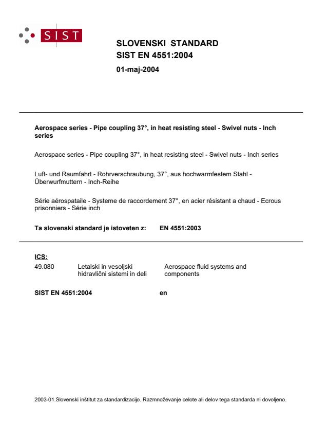 EN 4551:2003 EN 4551:2004 - Page 1 preview