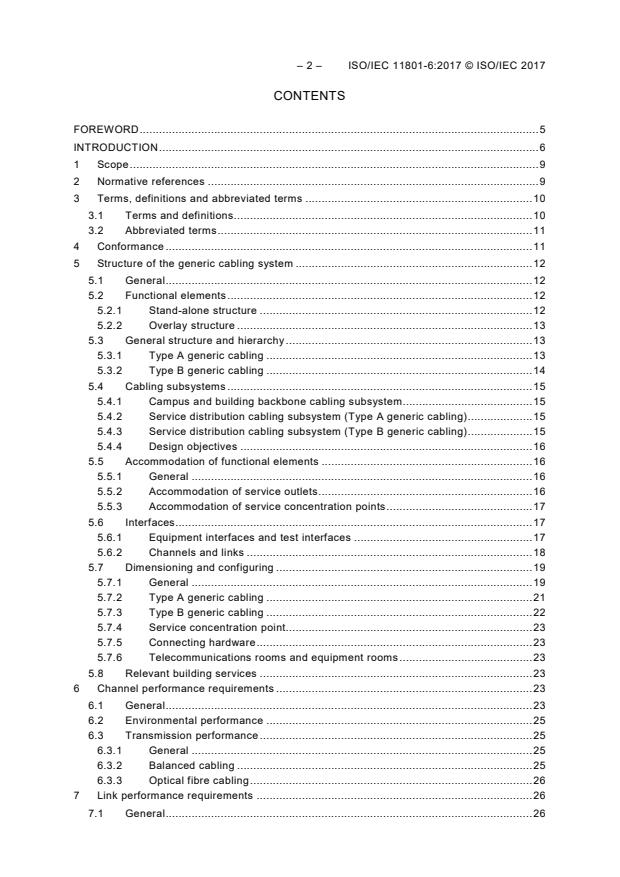ISO/IEC 11801-6:2017 ISO/IEC 11801-6:2017 - Information technology - Generic cabling for customer premises - Part 6: Distributed building services - Page 4 preview