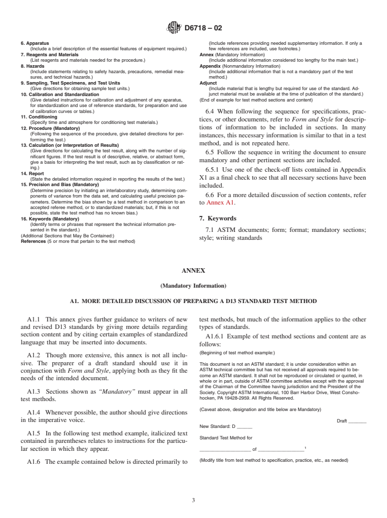 ASTM D6718-02 - Standard Practice for Writing Committee D 13 Standards (Withdrawn 2011)