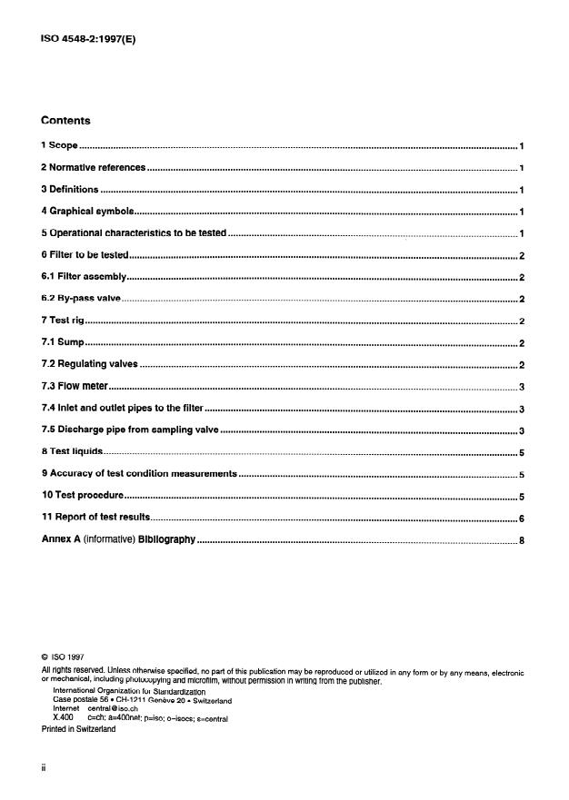ISO 4548-2:1997 ISO 4548-2:1997 - Methods of test for full-flow lubricating oil filters for internal combustion engines - Page 2 preview