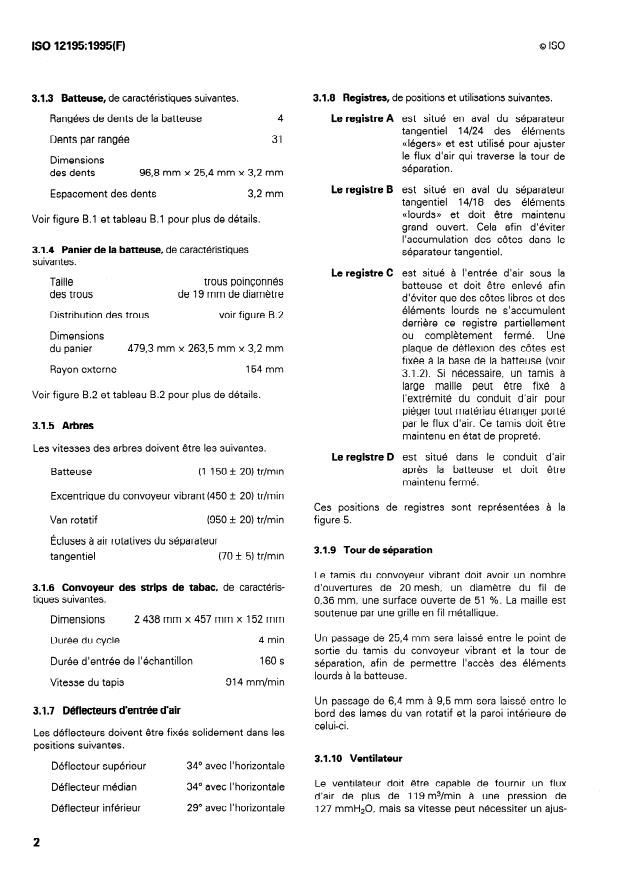 ISO 12195:1995 ISO 12195:1995 - Tabac battu -- Détermination de la teneur en côtes résiduelles - Page 4 preview