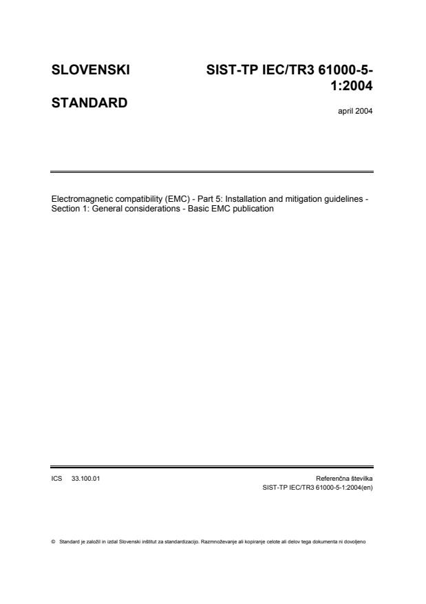 TP IEC/TR3 61000-5-1:2004