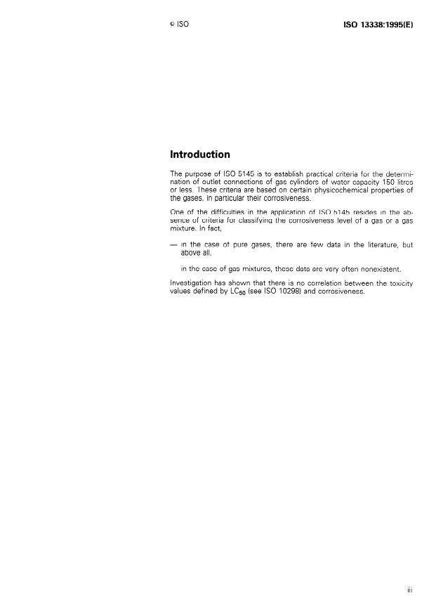 ISO 13338:1995 - Determination of tissue corrosiveness of a gas or gas mixture