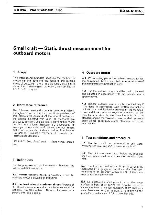 ISO 13342:1995 ISO 13342:1995 - Small craft — Static thrust measurement for outboard motors
Released:10/12/1995 - Page 3 preview