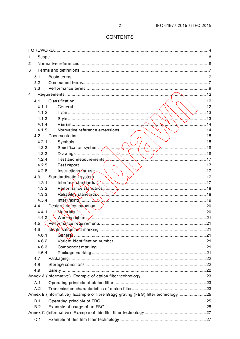 IEC 61977:2015 IEC 61977:2015 - Fibre optic interconnecting devices and passive components - Fibre optic filters - Generic specification
Released:8/28/2015
Isbn:9782832228760 - Page 4 preview