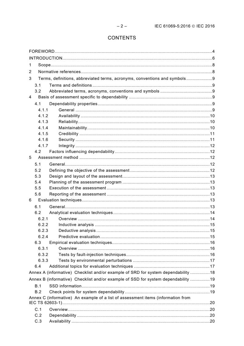 IEC 61069-5:2016 IEC 61069-5:2016 - Industrial-process measurement, control and automation - Evaluation of system properties for the purpose of system assessment - Part 5: Assessment of system dependability - Page 4 preview