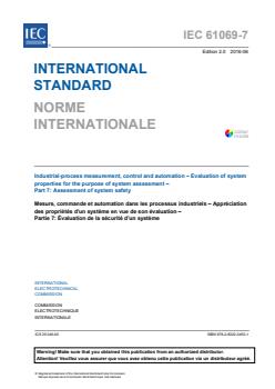 IEC 61069-7:2016 IEC 61069-7:2016 - Industrial-process measurement, control and automation - Evaluation of system properties for the purpose of system assessment - Part 7: Assessment of system safety - Page 3 preview