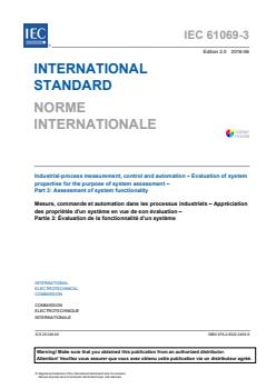 IEC 61069-3:2016 - Industrial-process measurement, control and automation - Evaluation of system properties for the purpose of system assessment - Part 3: Assessment of system functionality - Page 3 preview