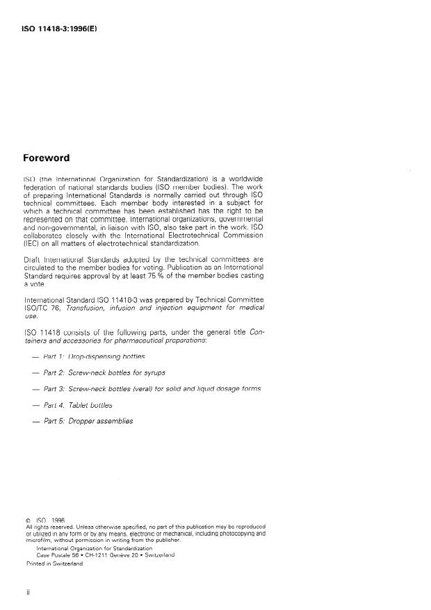ISO 11418-3:1996 ISO 11418-3:1996 - Containers and accessories for pharmaceutical preparations - Page 2 preview