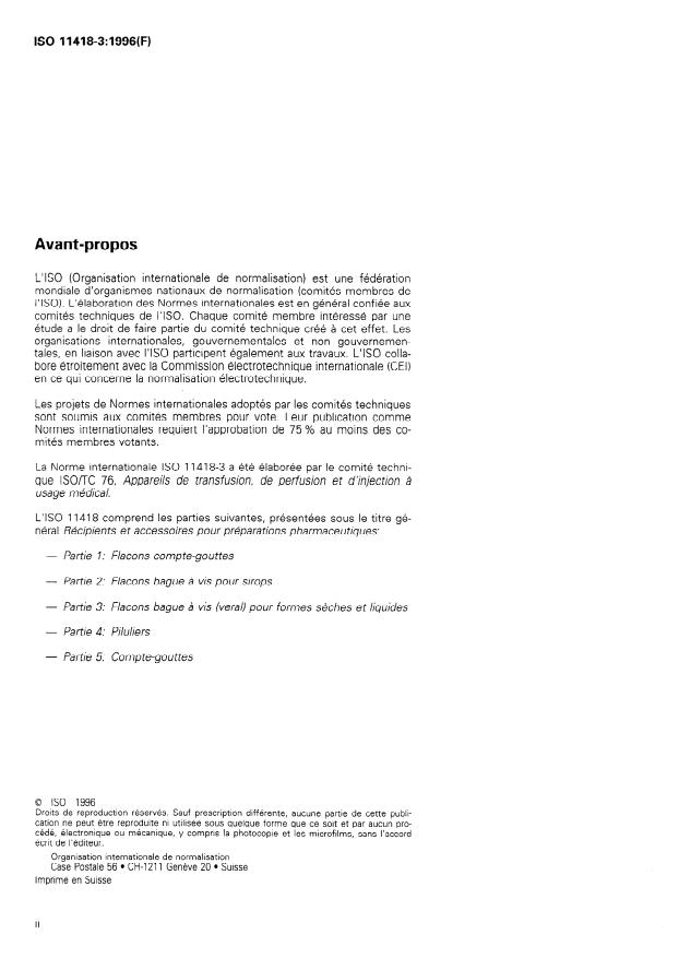 ISO 11418-3:1996 ISO 11418-3:1996 - Récipients et accessoires pour préparations pharmaceutiques - Page 2 preview