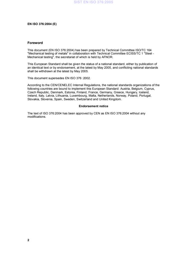 EN ISO 376:2004 EN ISO 376:2005 - Page 4 preview