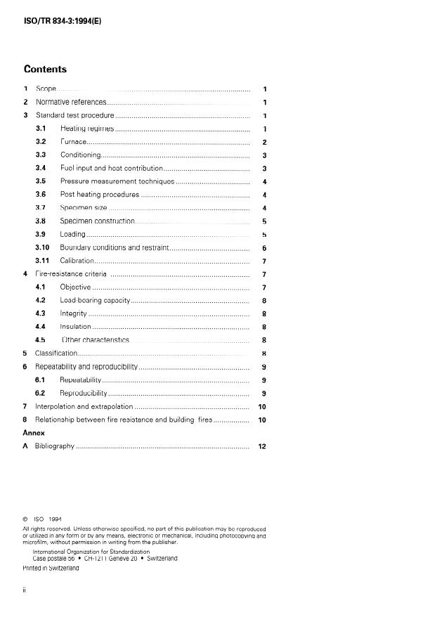 ISO/TR 834-3:1994 ISO/TR 834-3:1994 - Fire-resistance tests -- Elements of building construction - Page 2 preview