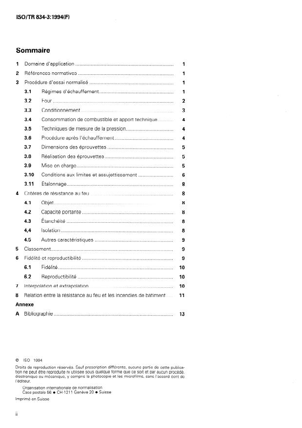 ISO/TR 834-3:1994 ISO/TR 834-3:1994 - Essais de résistance au feu -- Éléments de construction - Page 2 preview