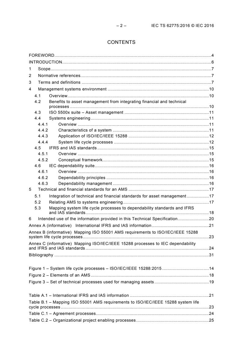 IEC TS 62775:2016 IEC TS 62775:2016 - Application guidelines - Technical and financial processes for implementing asset management systems - Page 4 preview
