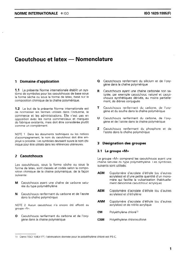 ISO 1629:1995 - Caoutchouc et latex -- Nomenclature