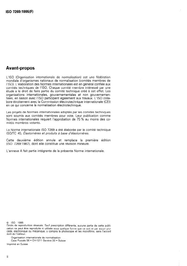 ISO 7269:1995 ISO 7269:1995 - Caoutchouc -- Dosage du soufre libre - Page 2 preview