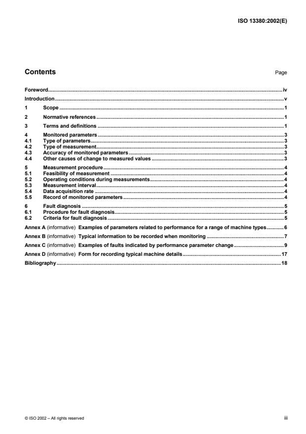 ISO 13380:2002 - Condition monitoring and diagnostics of machines -- General guidelines on using performance parameters
