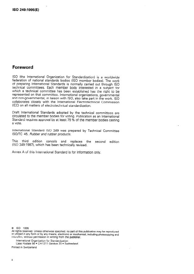 ISO 249:1995 ISO 249:1995 - Rubber, raw natural -- Determination of dirt content - Page 2 preview