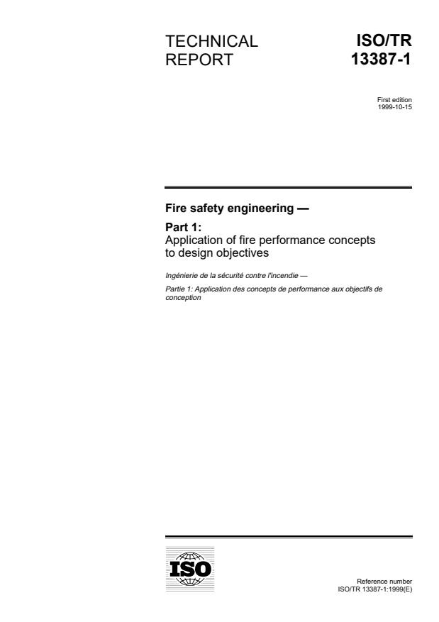 ISO/TR 13387-1:1999 - Fire safety engineering