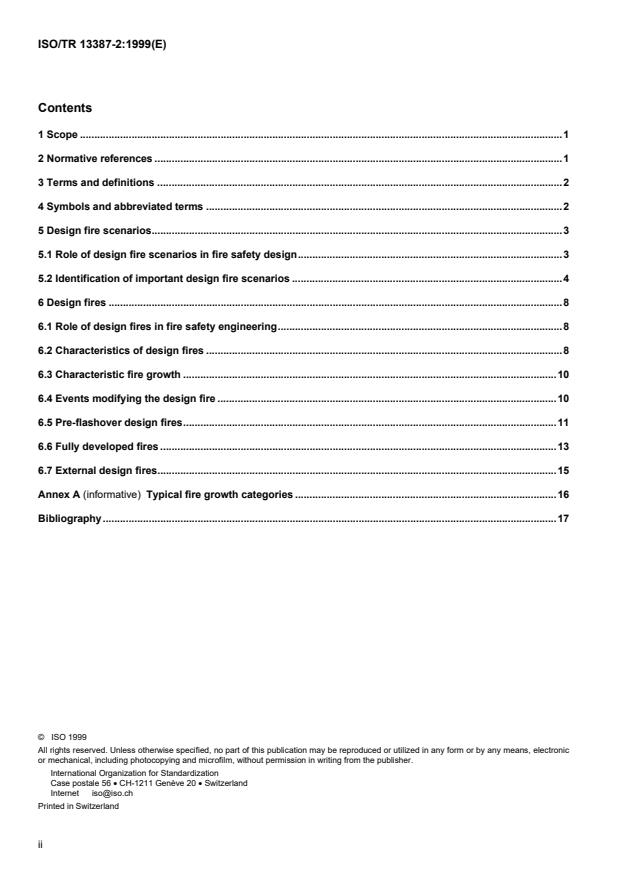 ISO/TR 13387-2:1999 ISO/TR 13387-2:1999 - Fire safety engineering - Page 2 preview