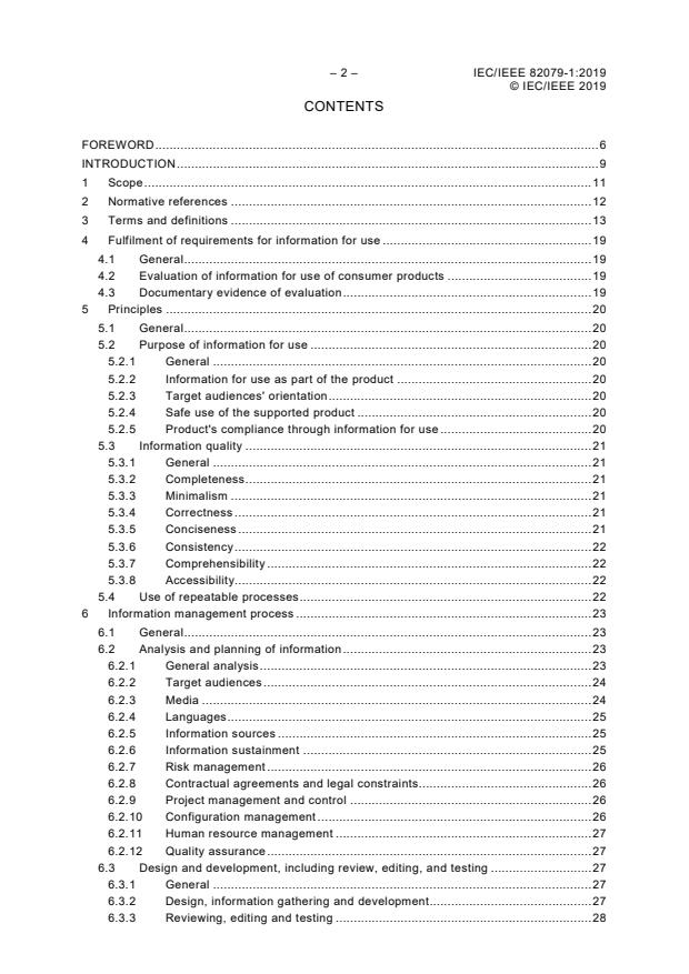 IEC/IEEE 82079-1:2019 IEC/IEEE 82079-1:2019 - Preparation of information for use (instructions for use) of products - Part 1: Principles and general requirements - Page 4 preview