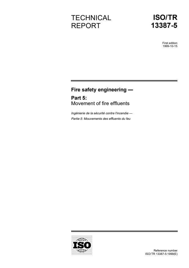 ISO/TR 13387-5:1999 - Fire safety engineering